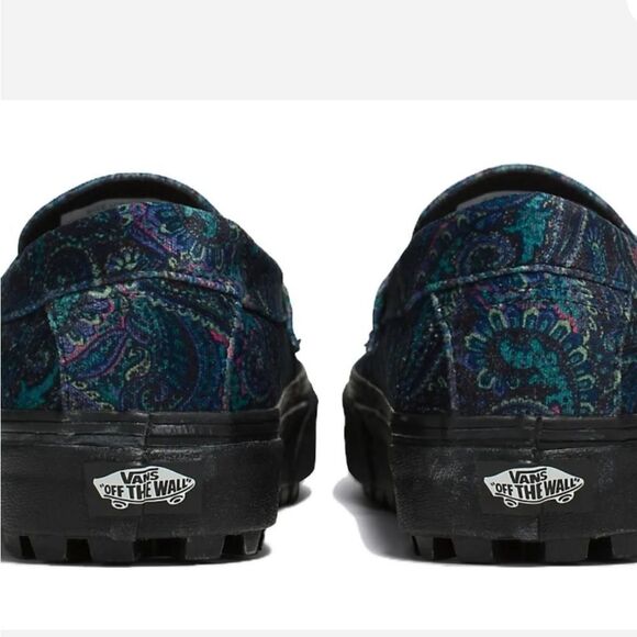 Vans Style 53 Velvet Blue Paisley Loafers - Picture 3 of 8